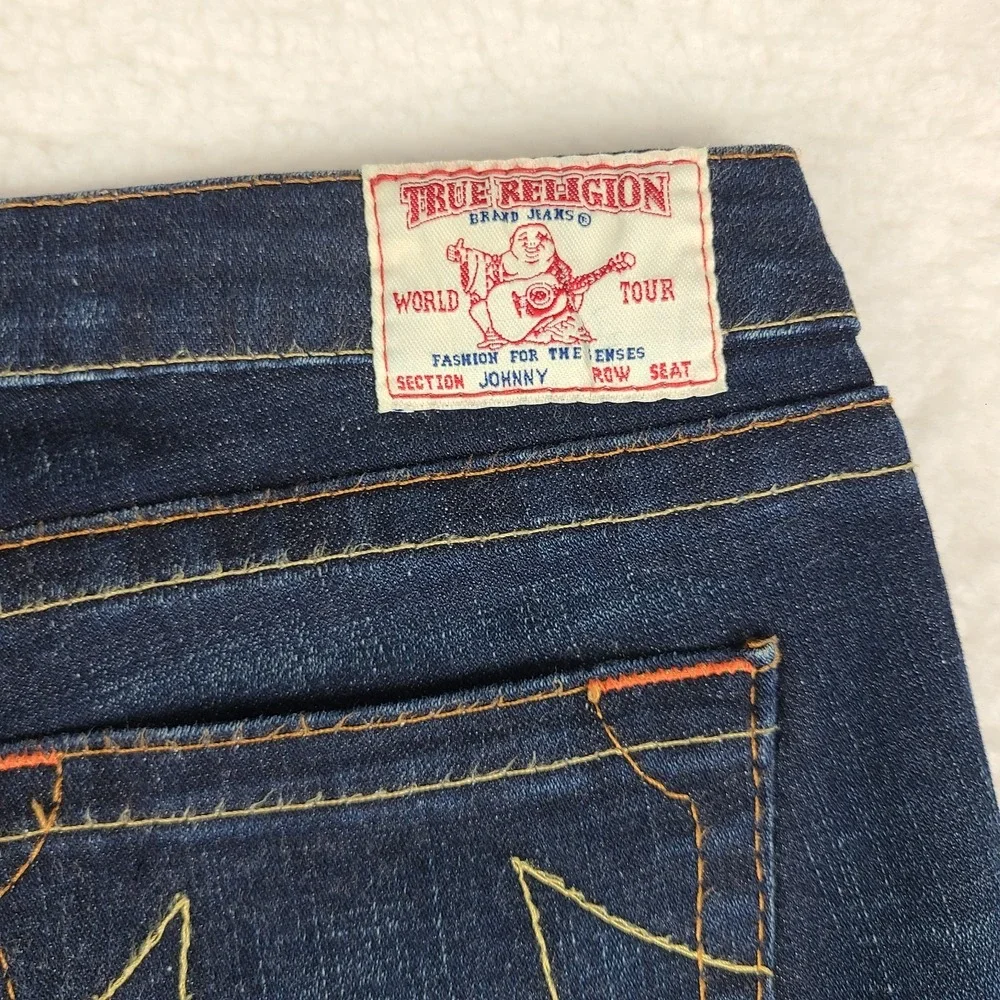 True Religion Jeans Womens 32x34 Blue Johnny Boot Cut Dark Wash Denim